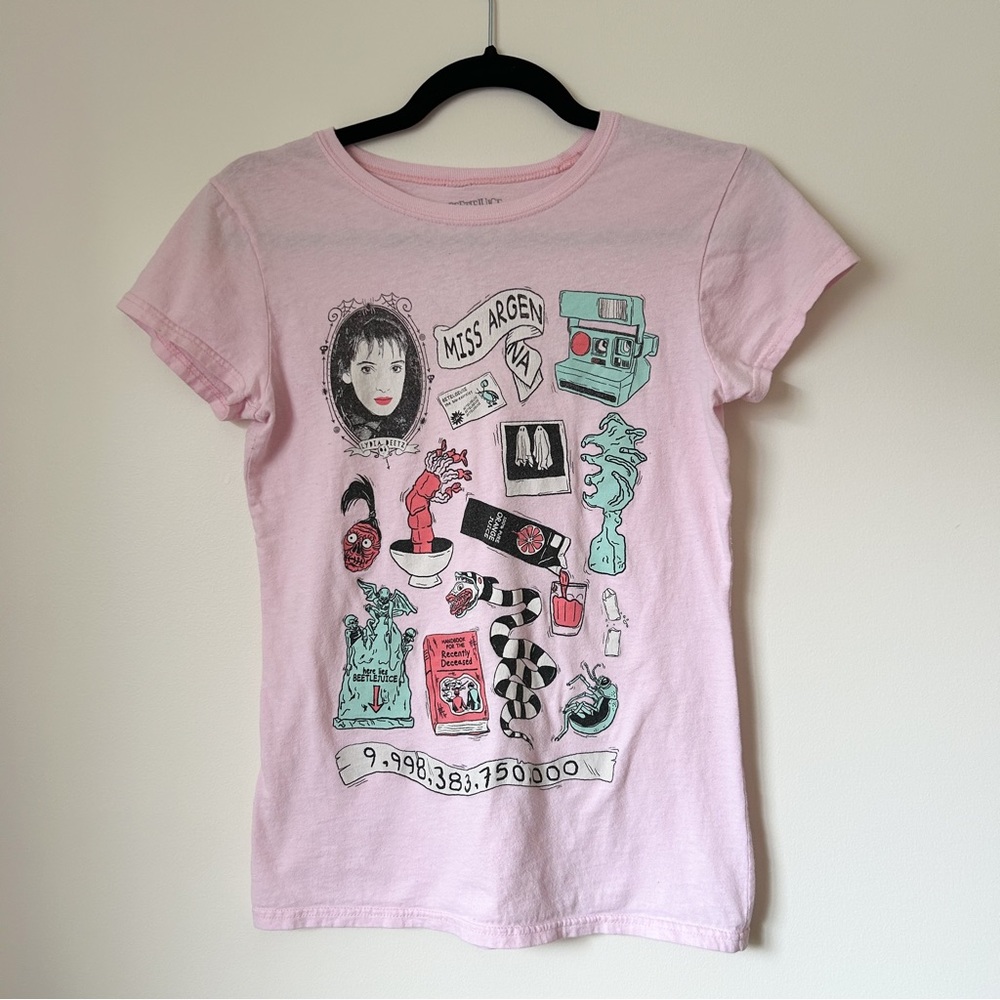 Pink Beetlejuice Graphic Tee Size S